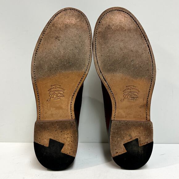 VERY GOOD J. Crew x Grant Stone Ludlow Wing Tip Longwing Derby Brogue Brown 10.5 main image 3